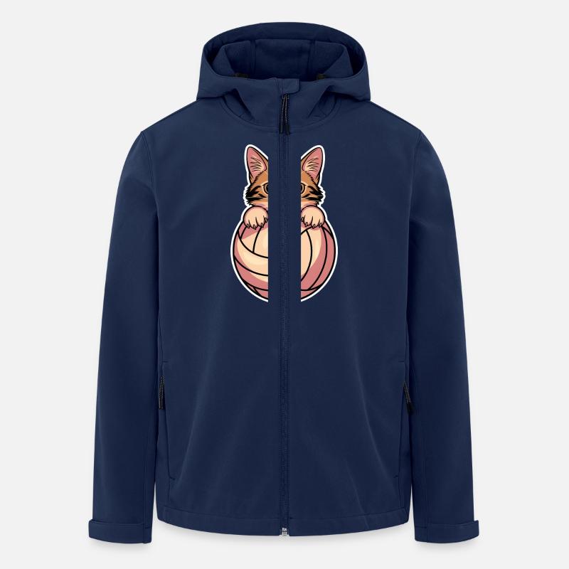 Volleyball Katze Lustiges Volleyball Geschenk - Recycelte Männer Softshell-Jacke von Stanley/Stella - Navy