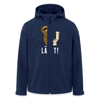 Faultier Pinkelt Morgen Lustiger Spruch Läuft - Recycelte Männer Softshell-Jacke von Stanley/Stella - Navy - Vorne - AI Model Male 185 light (185cm)