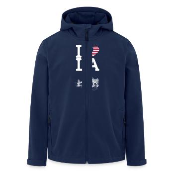 I Love LA Golden Gate Bridge Cool Heart Flag Wortspiel - Recycelte Männer Softshell-Jacke von Stanley/Stella - Navy - Vorne - AI Model Male 185 light (185cm)