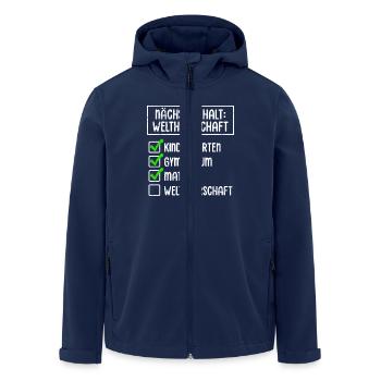 Maturant NÄCHSTER HALT WELTHERRSCHAFT Lustiges - Recycelte Männer Softshell-Jacke von Stanley/Stella - Navy - Vorne - AI Model Male 185 light (185cm)