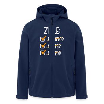 Doktorand ZIELE: BACHELOR MASTER DOKTOR Lustig - Recycelte Männer Softshell-Jacke von Stanley/Stella - Navy - Vorne - AI Model Male 185 light (185cm)