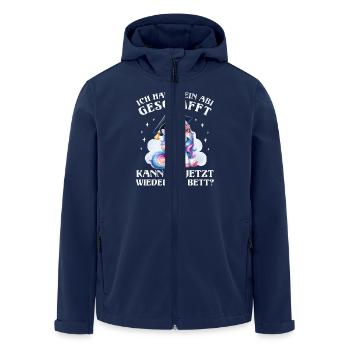 Abitur HAB ABI GESCHAFFT DARF ICH WIEDER INS BETT - Recycelte Männer Softshell-Jacke von Stanley/Stella - Navy - Vorne - AI Model Male 185 light (185cm)