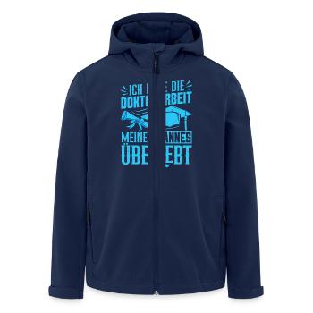 Ehefrau HAB DOKTORARBEIT MEINES MANNES ÜBERLEBT - Recycelte Männer Softshell-Jacke von Stanley/Stella - Navy - Vorne - AI Model Male 185 light (185cm)