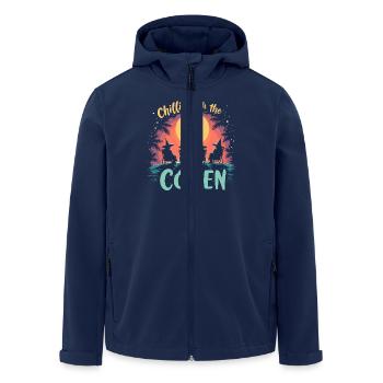 Été, Sorcières, Plage, Sorcière, Esthétique, Soleil, Magie - Veste softshell homme en polyester recyclé Stanley/Stella - marine - Devant - AI Model Male 185 light (185cm)