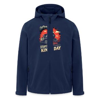 Train Ride -locomotive Adventure - Men’s Recycled Softshell Jacket by Stanley/Stella - navy - Front - AI Model Male 185 light (185cm)
