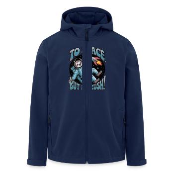 Cozy space trip with sloth astronaut - Men’s Recycled Softshell Jacket by Stanley/Stella - navy - Front - AI Model Male 185 light (185cm)