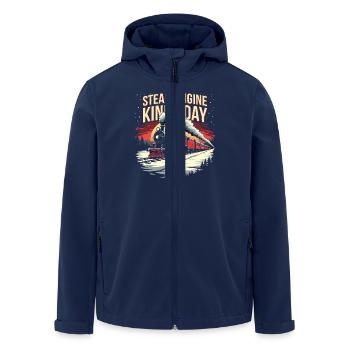 Train Ride -locomotive Adventure - Men’s Recycled Softshell Jacket by Stanley/Stella - navy - Front - AI Model Male 185 light (185cm)