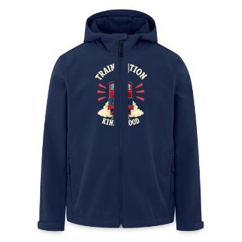 Train Ride -locomotive Adventure - Men’s Recycled Softshell Jacket by Stanley/Stella - navy - Front - AI Model Male 185 light (185cm)