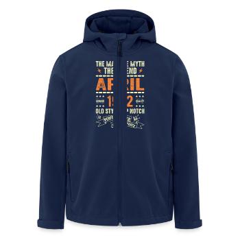 AVRIL 1982, AVRIL 1982 - Veste softshell homme en polyester recyclé Stanley/Stella - marine - Devant - AI Model Male 185 light (185cm)