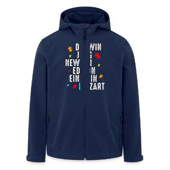 Autismus - Recycelte Männer Softshell-Jacke von Stanley/Stella - Navy - Vorne - AI Model Male 185 light (185cm)