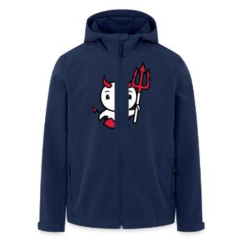 oiseau diable cornes satan trident enfer mal cool - Veste softshell homme en polyester recyclé Stanley/Stella - marine - Devant - AI Model Male 185 light (185cm)
