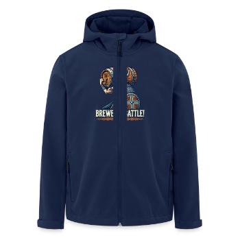 Brewed For Battle Viking Warrior Beer Barrel Humor - Recycelte Männer Softshell-Jacke von Stanley/Stella - Navy - Vorne - AI Model Male 185 light (185cm)