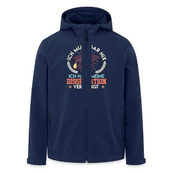Doktortitel MUSS GAR NIX DISSERTATION Lustiges - Recycelte Männer Softshell-Jacke von Stanley/Stella - Navy - Vorne - AI Model Male 185 light (185cm)