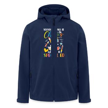 Somebody call it chaos, we call it - Men’s Recycled Softshell Jacket by Stanley/Stella - navy - Front - AI Model Male 185 light (185cm)
