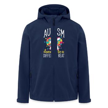 Autism Puzzle Unicorn Dancing Difference Music - Men’s Recycled Softshell Jacket by Stanley/Stella - navy - Front - AI Model Male 185 light (185cm)