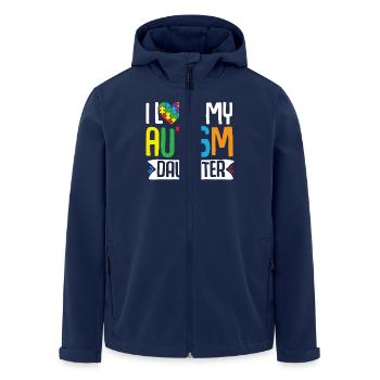Autism Awareness Gift Parents Daughter - Men’s Recycled Softshell Jacket by Stanley/Stella - navy - Front - AI Model Male 185 light (185cm)