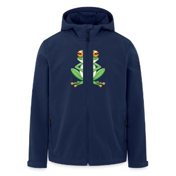 Meditating frog with big eyes - Men’s Recycled Softshell Jacket by Stanley/Stella - navy - Front - AI Model Male 185 light (185cm)