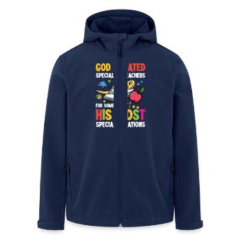 Gott Schuf Sonderpädagogen Für Seine Besonders - Recycelte Männer Softshell-Jacke von Stanley/Stella - Navy - Vorne - AI Model Male 185 light (185cm)