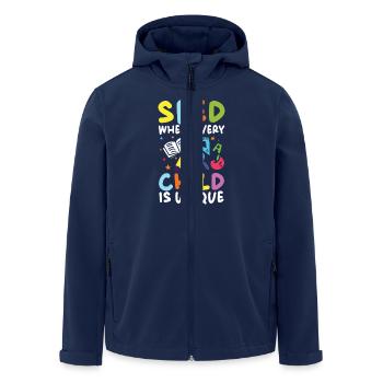 Special education where every child is unique - Men’s Recycled Softshell Jacket by Stanley/Stella - navy - Front - AI Model Male 185 light (185cm)