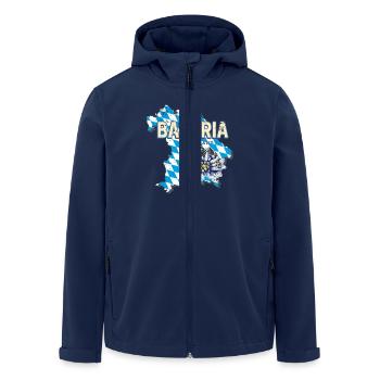 Bayern Deutschland Landkarte Edelweiß Souvenir - Recycelte Männer Softshell-Jacke von Stanley/Stella - Navy - Vorne - AI Model Male 185 light (185cm)