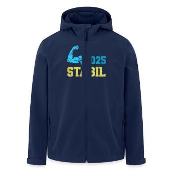 Abitur Abschluss 2025 STABIL Abi Geschafft Lustig - Recycelte Männer Softshell-Jacke von Stanley/Stella - Navy - Vorne - AI Model Male 185 light (185cm)