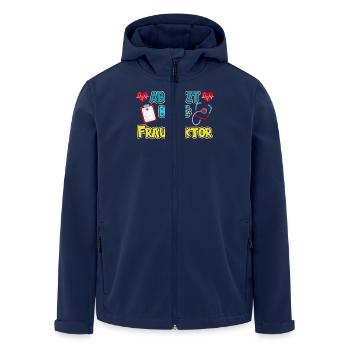 Doktortitel AB JETZT FRAU DOCTOR Lustiges - Recycelte Männer Softshell-Jacke von Stanley/Stella - Navy - Vorne - AI Model Male 185 light (185cm)
