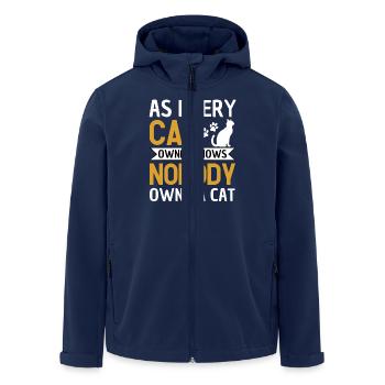 Lustiger Katzen Spruch Katzenbesitzer - Recycelte Männer Softshell-Jacke von Stanley/Stella - Navy - Vorne - AI Model Male 185 light (185cm)