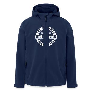 Let Your Faith Be Bigger - Recycelte Männer Softshell-Jacke von Stanley/Stella - Navy - Vorne - AI Model Male 185 light (185cm)