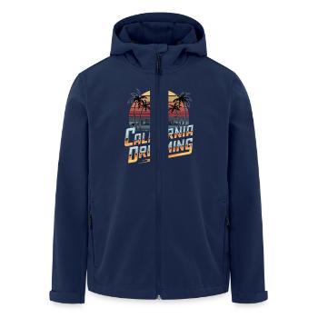California Dreaming City Skyline Palm Trees Retro - Men’s Recycled Softshell Jacket by Stanley/Stella - navy - Front - AI Model Male 185 light (185cm)
