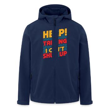 Help! I'm talking and I can't stop - Men’s Recycled Softshell Jacket by Stanley/Stella - navy - Front - AI Model Male 185 light (185cm)