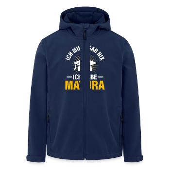 Matura Abschluss MUSS GAR NIX HAB MATURA Lustig - Recycelte Männer Softshell-Jacke von Stanley/Stella - Navy - Vorne - AI Model Male 185 light (185cm)
