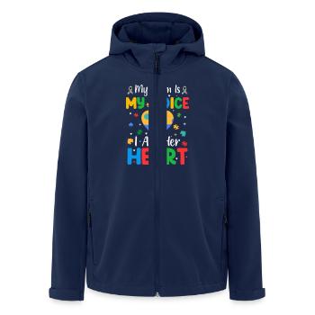 Autism Autistic - Men’s Recycled Softshell Jacket by Stanley/Stella - navy - Front - AI Model Male 185 light (185cm)