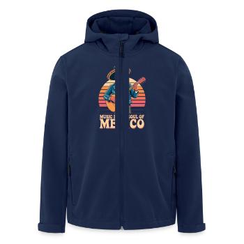 Musik Ist Die Seele Mexikos Vintage Gitarre - Recycelte Männer Softshell-Jacke von Stanley/Stella - Navy - Vorne - AI Model Male 185 light (185cm)