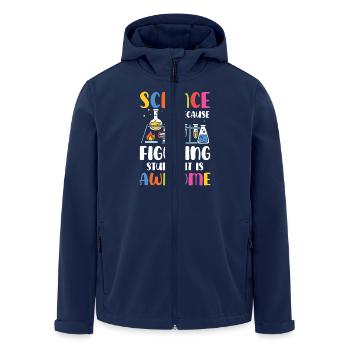 Sciences naturelles, parce que l’essai-erreur, c’est génial - Veste softshell homme en polyester recyclé Stanley/Stella - marine - Devant - AI Model Male 185 light (185cm)