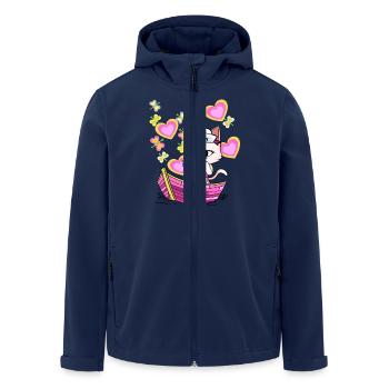 Katze Abenteuer Kinder Kind Boot Ferien Sommer - Recycelte Männer Softshell-Jacke von Stanley/Stella - Navy - Vorne - AI Model Male 185 light (185cm)