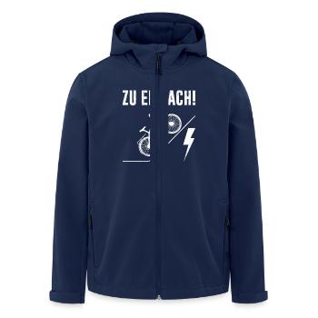 Elektro Rad ZU EINFACH! E-Bike Lustiges - Recycelte Männer Softshell-Jacke von Stanley/Stella - Navy - Vorne - AI Model Male 185 light (185cm)