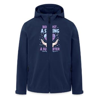 Autism siblings - Men’s Recycled Softshell Jacket by Stanley/Stella - navy - Front - AI Model Male 185 light (185cm)