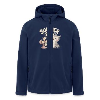 Summer Fun Owl with Fan - Men’s Recycled Softshell Jacket by Stanley/Stella - navy - Front - AI Model Male 185 light (185cm)