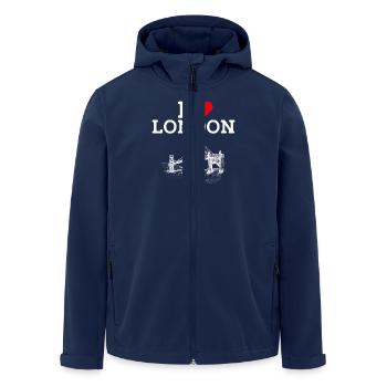 I Love London Golden Gate Heart Flag Cool England - Recycelte Männer Softshell-Jacke von Stanley/Stella - Navy - Vorne - AI Model Male 185 light (185cm)