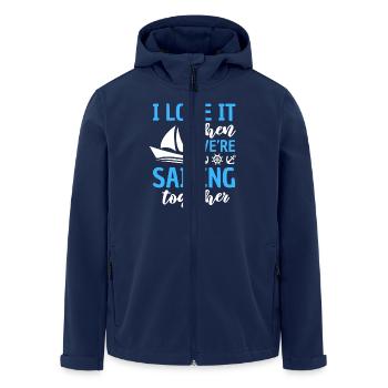 Funny Sailing Saying Sailing - Men’s Recycled Softshell Jacket by Stanley/Stella - navy - Front - AI Model Male 185 light (185cm)