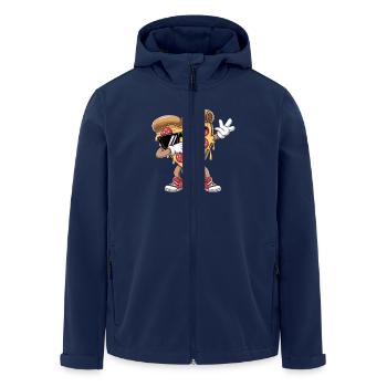 Cooler Pizza-Slice Mit Sonnenbrille Dabbing - Recycelte Männer Softshell-Jacke von Stanley/Stella - Navy - Vorne - AI Model Male 185 light (185cm)