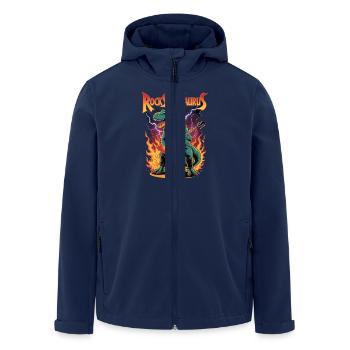 RockStarSaurus - Recycelte Männer Softshell-Jacke von Stanley/Stella - Navy - Vorne - AI Model Male 185 light (185cm)