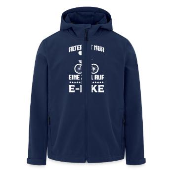 E-Bike ALTER IST NUR EINE ZAHL AUF EINEM E-BIKE - Recycelte Männer Softshell-Jacke von Stanley/Stella - Navy - Vorne - AI Model Male 185 light (185cm)