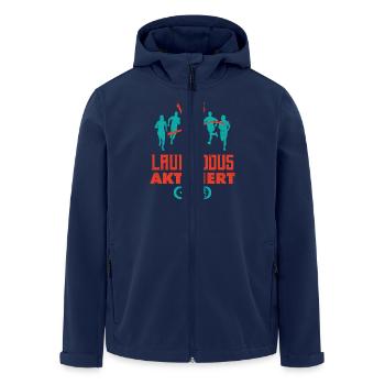 Läufer LAUFMODUS AKTIVIERT Laufen Lustiges - Recycelte Männer Softshell-Jacke von Stanley/Stella - Navy - Vorne - AI Model Male 185 light (185cm)