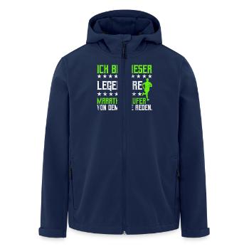 Läufer ICH BIN DIESER LEGENDÄRE MARATHONLÄUFER - Recycelte Männer Softshell-Jacke von Stanley/Stella - Navy - Vorne - AI Model Male 185 light (185cm)