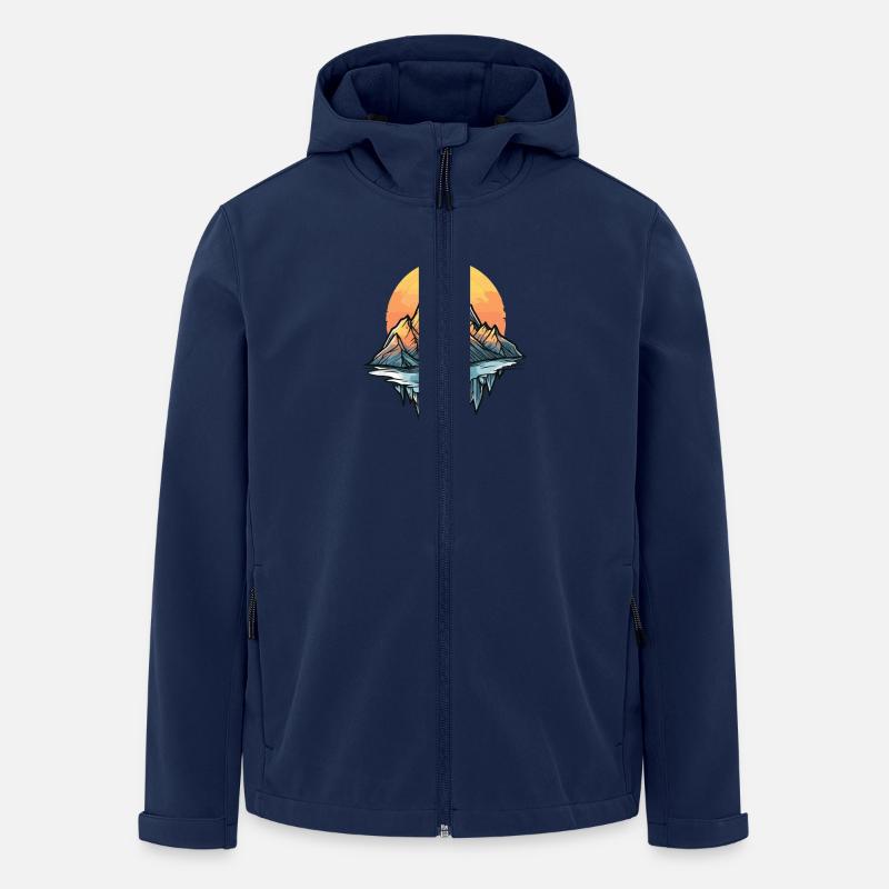 Berge - Recycelte Männer Softshell-Jacke von Stanley/Stella - Navy