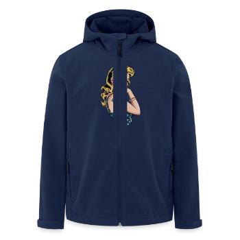 Pin-up Americana vintage avec motif drapeau et - Veste softshell homme en polyester recyclé Stanley/Stella - marine - Devant - AI Model Male 185 light (185cm)