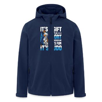 Judo: Gift, sport, discipline, fun - Men’s Recycled Softshell Jacket by Stanley/Stella - navy - Front - AI Model Male 185 light (185cm)