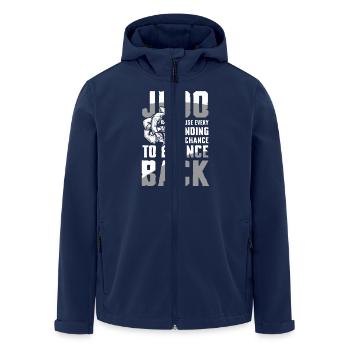 Judo: Every landing is a chance to - Men’s Recycled Softshell Jacket by Stanley/Stella - navy - Front - AI Model Male 185 light (185cm)