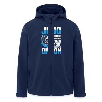 Judo: Because talking is not always an option - Men’s Recycled Softshell Jacket by Stanley/Stella - navy - Front - AI Model Male 185 light (185cm)